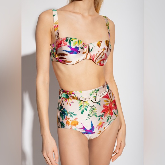 Zimmermann Multicolor Floral set of Bikini and bottom TROPICANA Cream Floral sz1 - Picture 12 of 16